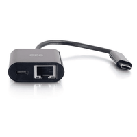 Cables To Go USB-C® to Ethernet Multiport Adapter with Power Delivery up to 60W - Black - CG29749