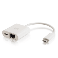 Cables To Go USB-C® to Ethernet Multiport Adapter with Power Delivery up to 60W - White - CG29748