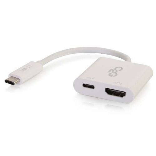 Cables To Go USB-C To HDMI Audio/Video Adapter Converter With Power Delivery - White - 29532