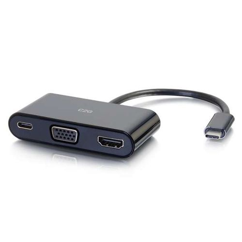 Cables To Go USB-C to HDMI&reg; and VGA Adapter Converter with Power Delivery - Black - 26884