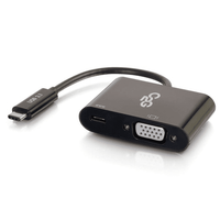 Cables To Go USB-C® to VGA Video Multiport Adapter with Power Delivery up to 60W - Black - CG29533