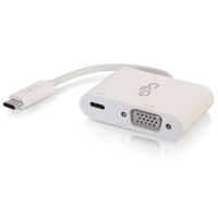 Cables To Go USB-C® to VGA Video Multiport Adapter with Power Delivery up to 60W - White - CG29534