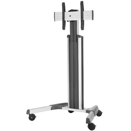 Chief Medium Fusion Manual Height Adjustable Mobile AV Cart (Silver) - MPAUS