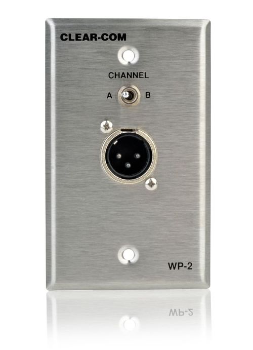Clear-Com 2-Channel 3-pin Selectable Intercom Outlet Wall Plate - WP-2