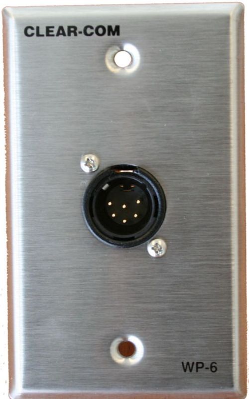 Clear-Com 2-Channel 6-pin Intercom Outlet Wall Plate - WP-6