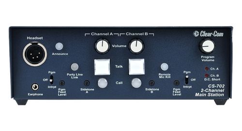 Clear-Com 2-Channel Compact Main Station - CS-702