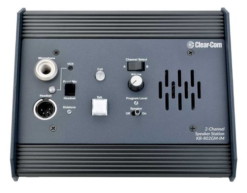 Clear-Com 2-Channel Remote Speaker Station with Gooseneck Mic Connector - KB-802GM-IM