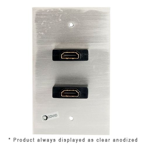 Covid Cables 1-Gang, (2) HDMI Female, Black W1217F-BK