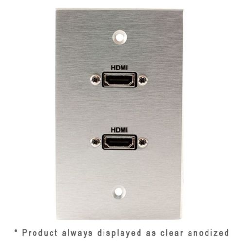 Covid Cables 1-Gang, (2) HDMI Female Pigtail, Clear Anod W1217P-CA