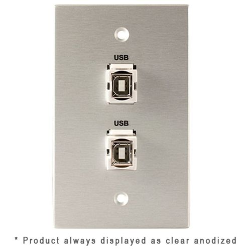 Covid Cables 1-Gang, (2) Keystone USB-2-BA, Black Anod W1232F-BA