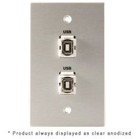 Covid Cables 1-Gang, (2) Keystone USB-2-BA, Black Anod W1232F-BA
