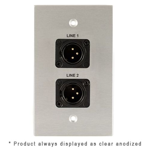 Covid Cables 1-Gang, (2) Neutrik 3 Pin XLR Male, Black Anod W1226S-BA