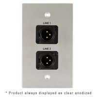 Covid Cables 1-Gang, (2) Neutrik 3 Pin XLR Male, Black Anod W1226S-BA