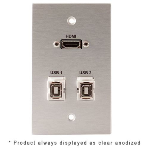 Covid Cables 1-Gang, HDMI Pigtail, (2) Keystone USB-2-BA, BA W1332M-BA