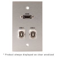 Covid Cables 1-Gang, HDMI Pigtail, (2) Keystone USB-2-BA, BA W1332M-BA