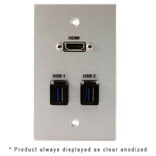 Covid Cables 1-Gang, HDMI Pigtail, (2) Keystone USB-3-AA, BA W1330M-BA