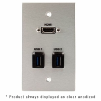 Covid Cables 1-Gang, HDMI Pigtail, (2) Keystone USB-3-AA, WH W1330M-W