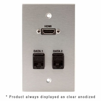 Covid Cables 1-Gang, HDMI Pigtail, (2) RJ45-CAT6, Black Anod W1328M-BA