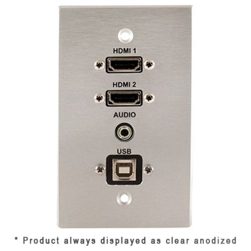 Covid Cables 1-Gang, HDMI Pigtail (2), USB BA, 3.5mm, Clear And W1403P-CA