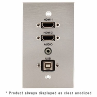 Covid Cables 1-Gang, HDMI Pigtail (2), USB BA, 3.5mm, White W1403P-W