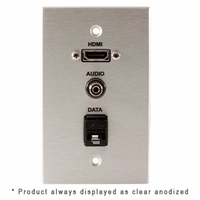 Covid Cables 1-Gang, HDMI Pigtail, 3.5mm, RJ45-CAT5, Clr Anod W1307M-CA