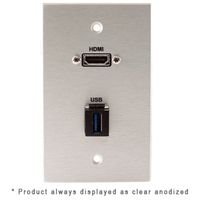 Covid Cables 1-Gang, HDMI Pigtail, Keystone USB-3-AA, Clr Anod W1231M-CA