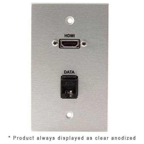 Covid Cables 1-Gang, HDMI Pigtail, RJ45-CAT5, Clear Anod W1227M-CA