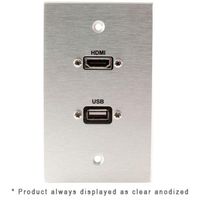 Covid Cables 1-Gang, HDMI Pigtail, USB AA Pigtail, Black Anod W1219P-BA