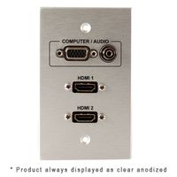 Covid Cables 1-Gang, VGA, 3.5mm, (2) HDMI Female, Black Anod W1400F-BA