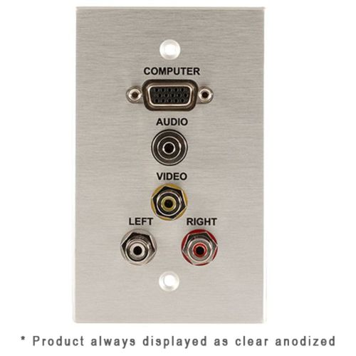 Covid Cables 1-Gang, VGA, 3.5mm, (3) RCA YRW, Black W1500F-BK