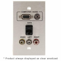 Covid Cables 1-Gang, VGA, 3.5mm, (3) RCA YRW, RJ45, White W1605F-W