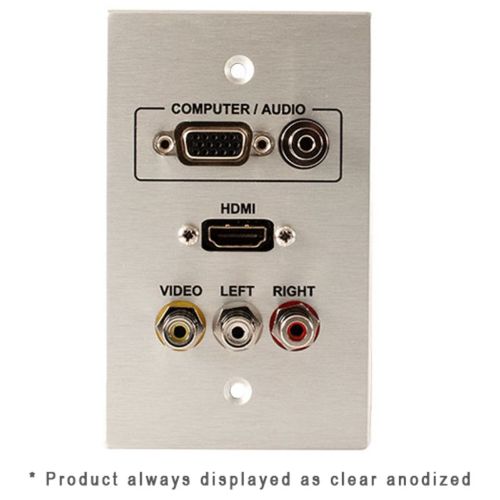 Covid Cables 1-Gang, VGA, 3.5mm, HDMI, (3) RCA, Ant White W1625F-AW