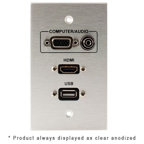 Covid Cables 1-Gang, VGA, HDMI Female, 3.5mm, USB AB, CA W1407F-CA