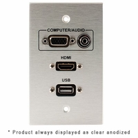 Covid Cables 1-Gang, VGA, HDMI Female, 3.5mm, USB AB, WH W1407F-W