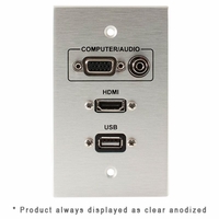 Covid Cables 1-Gang, VGA Pt, HDMI Pigtail, 3.5mm, USB AB, CA W1407M-CA