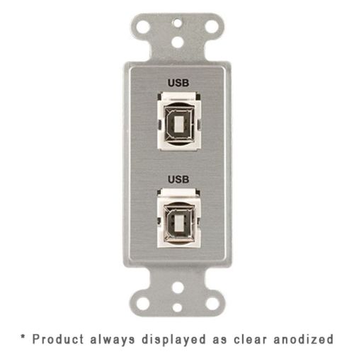 Covid Cables Decora, (2) Keystone USB-2-BA, Clear Anod D1232F-CA
