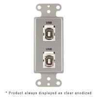 Covid Cables Decora, (2) Keystone USB-2-BA, Clear Anod D1232F-CA