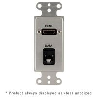 Covid Cables Decora, HDMI Female, RJ45-CAT6, Clear Anod D1229F-CA