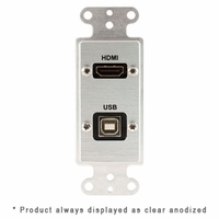 Covid Cables Decora, HDMI Female, USB BA Pigtail, Clear Anod D1218M-CA