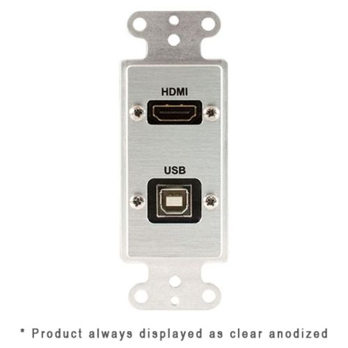 Covid Cables Decora, HDMI Female, USB BA Pigtail, Clear Anod D1218M-CA