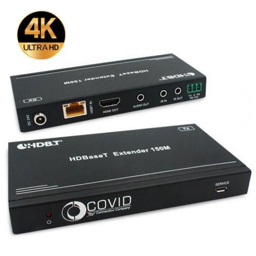 Covid Cables HDBaseT Set, HDMI 4K, 18G, with Local Loop Out EHB-200