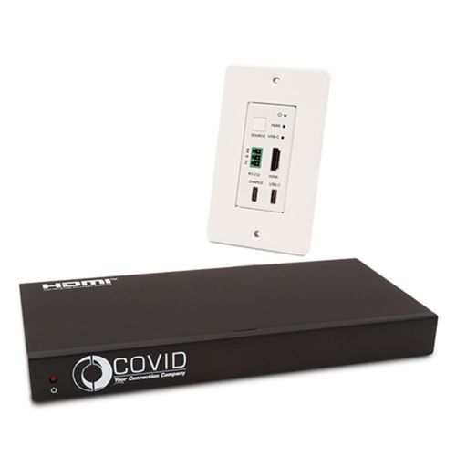 Covid Cables HDBaseT Set, HDMI + USB-C, 4K, Tx-WP+ Rx-Box EHB-230-W