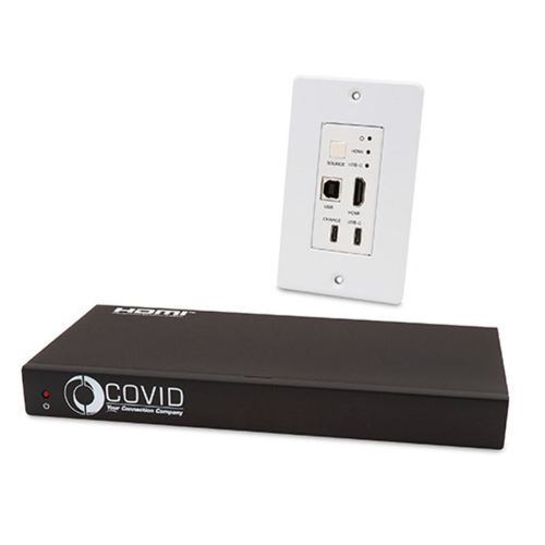 Covid Cables HDBT Set, HDMI/USB-C 4K60, USB2.0, Aud, Tx-WP+ Rx-Box EHB-260-W