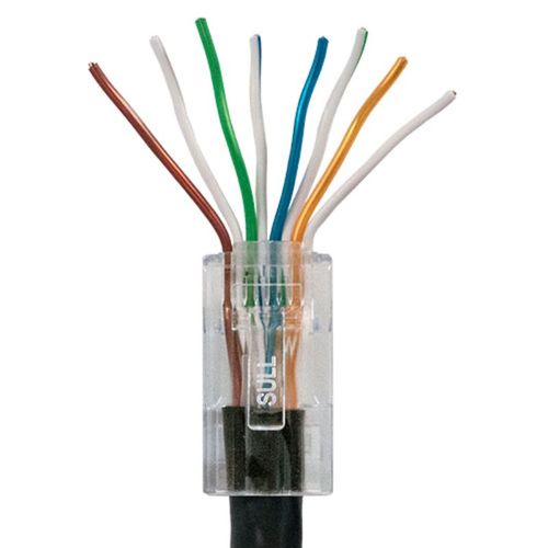 Covid Cables RJ Plug, EZ-RJ45, Cat5E, 100 Pak PT-100003BG-100