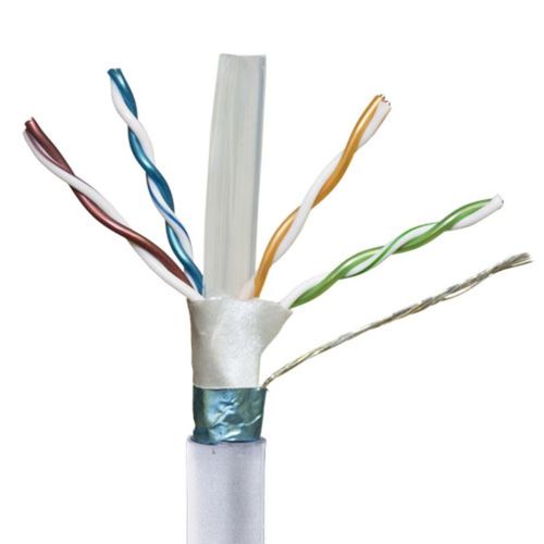 Covid Cables Shielded, Cat 6a, 10 Gb, White Jacket, 500' Reel C6AF-WHT-500R