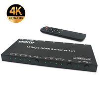 Covid Cables Switcher, HDMI 2.0, 4x1, 18G, Audio Extractor SH41-220
