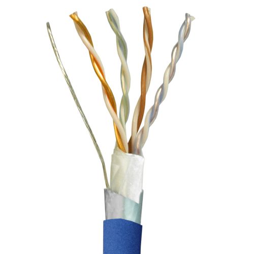 Covid Cat 5e, Shielded, 350 MHz, Blue Jacket, 1,000 Reel - C5EF-BLU-1KR