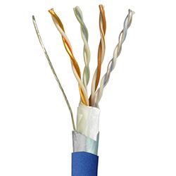 Covid Cat 5e, Shielded, 350 MHz, Blue Jacket, 500' Reel - C5EF-BLU-500R