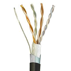 Covid 1,000' Roll Shielded, Cat 5e, Black Jacket, Plenum - P-C5EF-BLK-1KR