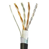 Covid 500' Roll Shielded, Cat 5e, Black Jacket, Plenum - P-C5EF-BLK-500R